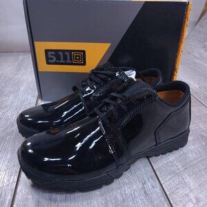 5.11 Tactical Pursuit Oxford Mens 11 Black PVC Uniform Dress Shoe